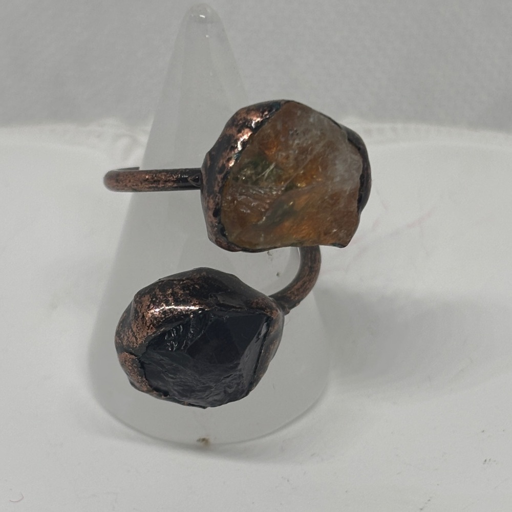 Amethyst And Citrine Statement Ring - image 2